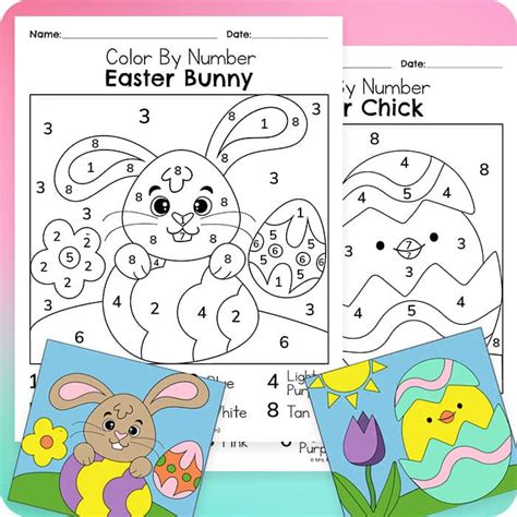 Easter Color By Number Printables Homemade Heather Easter Colour By Numbers - Easter Colour By Numbers