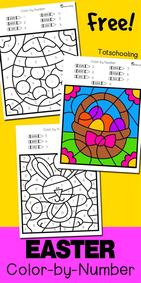 Easter Color By Number Totschooling Toddler Preschool Easter Egg Color By Number - Easter Egg Color By Number