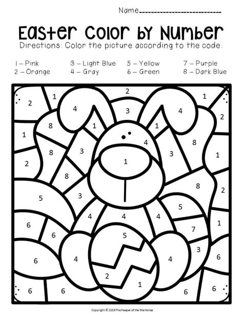 Easter Color By Numbers Worksheets Itsy Bitsy Fun Easter Colour By Numbers - Easter Colour By Numbers