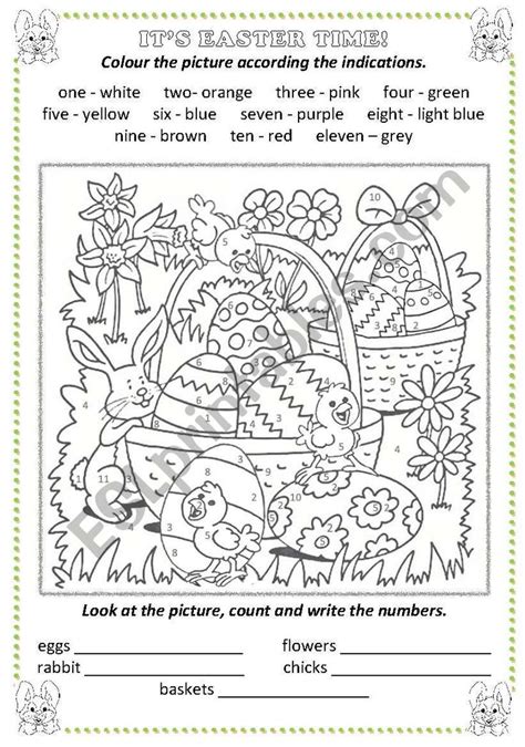 Easter Colour By Numbers Esl Worksheet By Chiaretta Easter Colour By Number - Easter Colour By Number