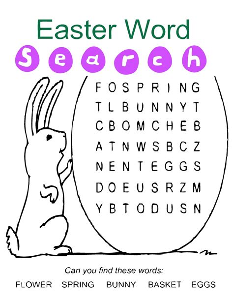 Easter Easy Word Search Easter Egg Easter Egg Word Search - Easter Egg Word Search