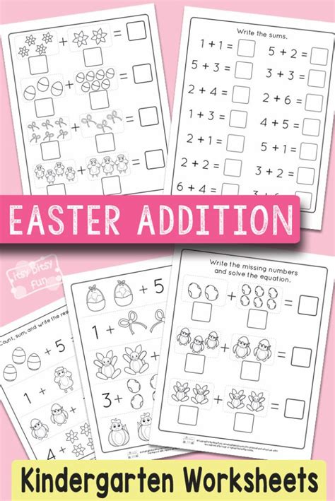 Easter Kindergarten Addition Worksheets Itsy Bitsy Fun Worksheet Addition Easter  Preschool - Worksheet Addition Easter, Preschool
