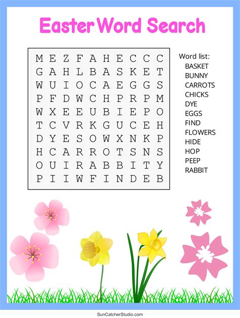 Easter Large Print Word Search: 30 Easter Themed Word Search Puzzles Easter Activity Book For Kids, Adults With Easter Coloring Pages Great Easter