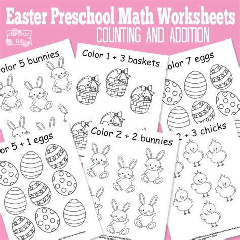 Easter Preschool Math Worksheets Itsy Bitsy Fun Worksheet Addition Easter  Preschool - Worksheet Addition Easter, Preschool
