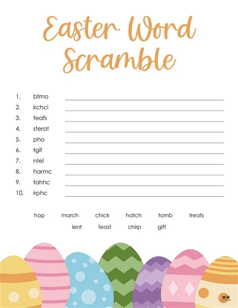 Easter Word Scramble Free Printable Easter Games And Easter Word Scramble Answers - Easter Word Scramble Answers