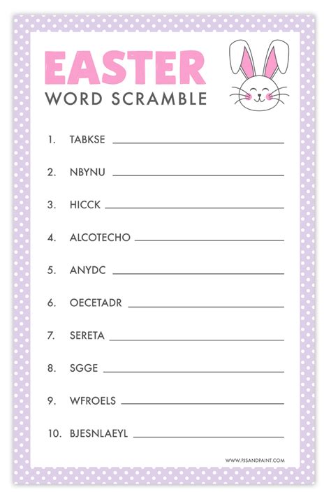 Easter Word Scramble Worksheet With Answers Easter Word Scramble Answers - Easter Word Scramble Answers