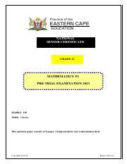 Eastern Cape Grade 12 Trial Exam Papers