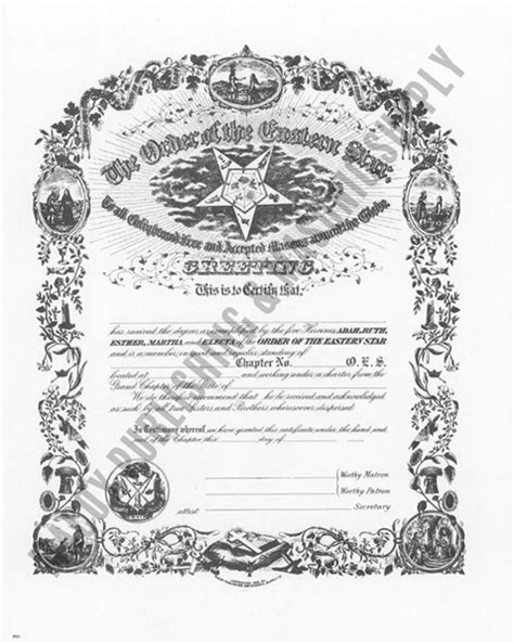 Eastern Star Certificate