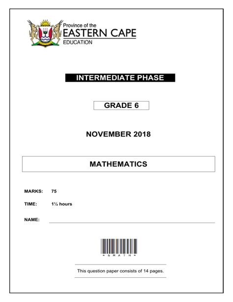 Read Online Eastern Cape Grade 7 Exam Papers Maths 