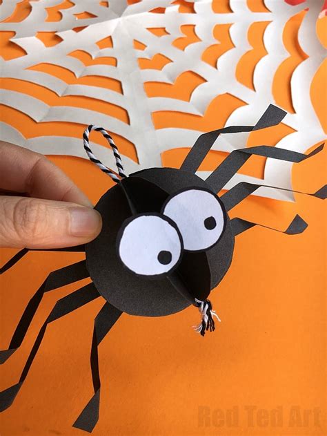 Easy 3d Paper Spider Craft Red Ted Art Spider Cut Out Pattern - Spider Cut Out Pattern