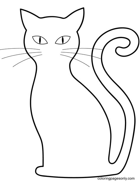 Easy Black Cat Coloring Page Easy Drawing Guides Black Cat Coloring Page - Black Cat Coloring Page