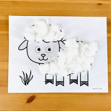 Easy Cotton Ball Sheep Craft Free Printable Simply Sheep Template For Preschool - Sheep Template For Preschool