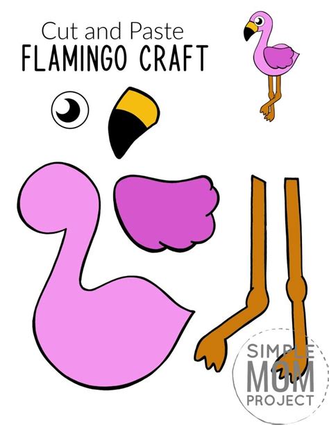 Easy Cut And Paste Flamingo Craft With Free Cut And Paste Crafts - Cut And Paste Crafts