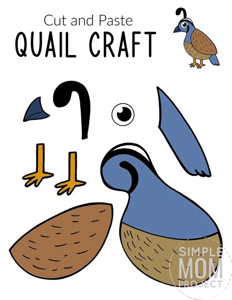 Easy Cut And Paste Quail Craft For Kids Kindergarten Quail Worksheet - Kindergarten Quail Worksheet