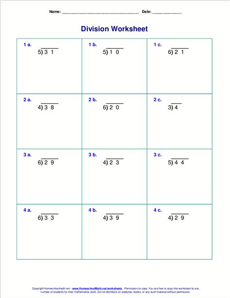 Easy Division With Remainders   Long Division Worksheets Division With Remainders - Easy Division With Remainders
