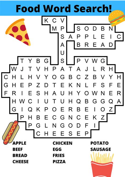 Easy Food Word Search For Kids Activity Shelter Easy Food Word Search - Easy Food Word Search