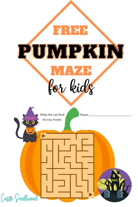 Easy Halloween Maze Free Printables Cassie Smallwood Halloween Maze For Kids - Halloween Maze For Kids
