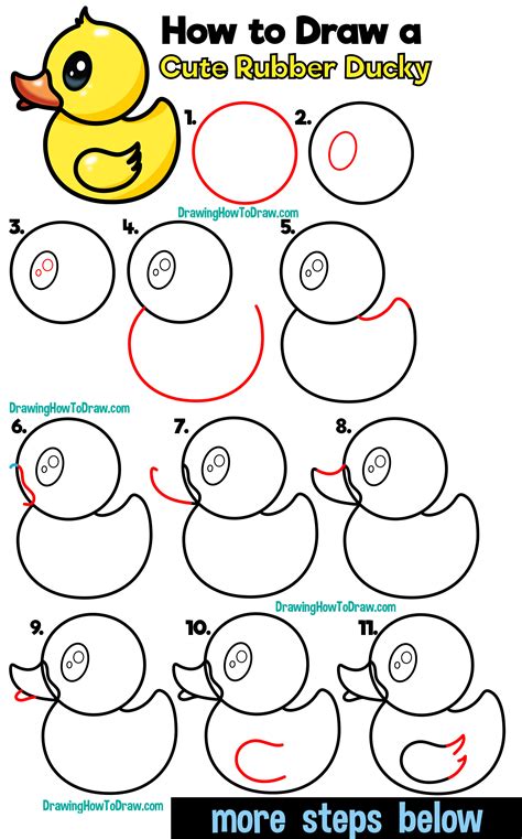 Easy How To Draw A Rubber Duck Tutorial Rubber Duckie Coloring Page - Rubber Duckie Coloring Page