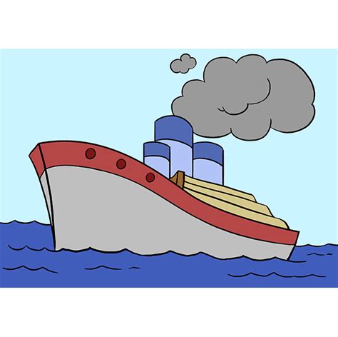 Easy How To Draw A Ship Tutorial Video Mayflower Ship Coloring Page - Mayflower Ship Coloring Page