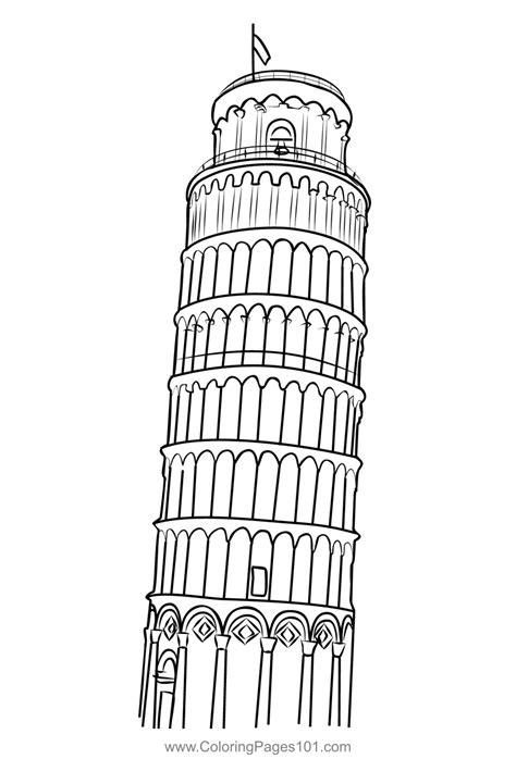 Easy Leaning Tower Of Pisa Coloring Page Learning Leaning Tower Of Pisa Coloring Page - Leaning Tower Of Pisa Coloring Page