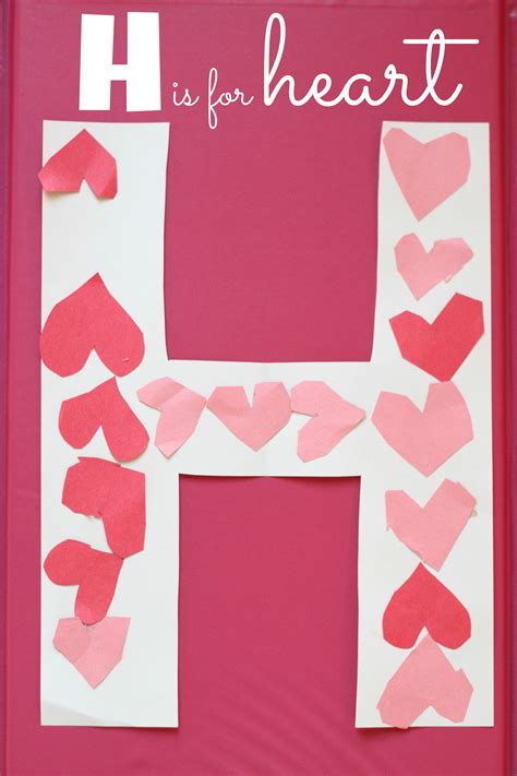 Easy Letter H Heart Craft For Kids Printable Letter H Printable Template - Letter H Printable Template