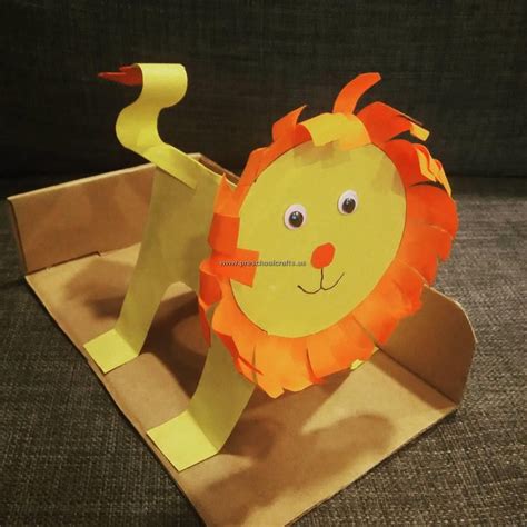 Easy Lion Craft Made With Paper In The Lion Paper Bag Craft - Lion Paper Bag Craft