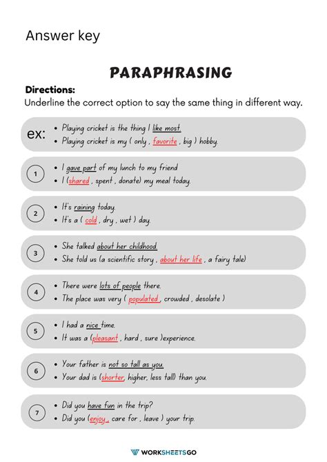 Easy Paraphrasing Exercises With Answers Pdf Mixed Tenses Exercises With Answers Doc - Mixed Tenses Exercises With Answers Doc