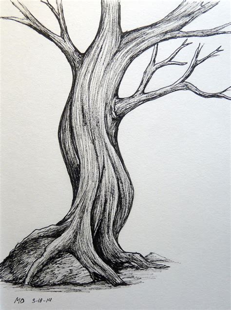 Easy Pencil Drawings Of Trees