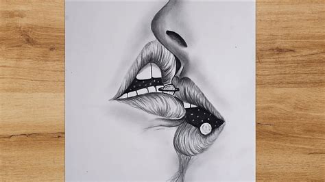 easy to draw kissing lips images