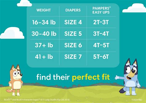 Easy Up Size Chart