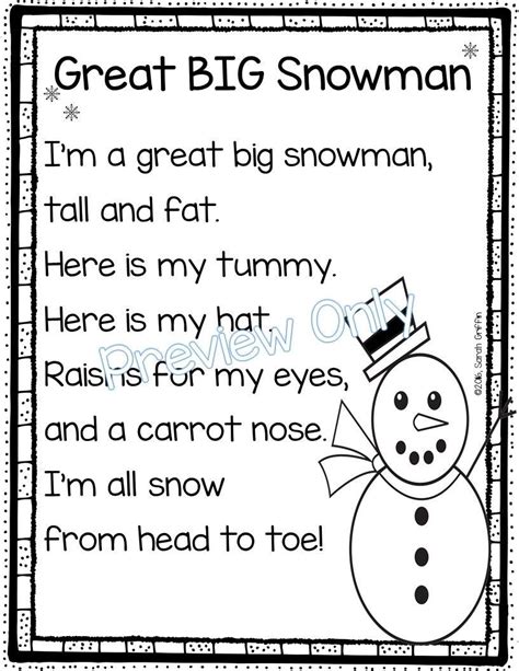 Easy Winter Poems For Kindergarten And Kids Of Poems Kindergarten - Poems Kindergarten