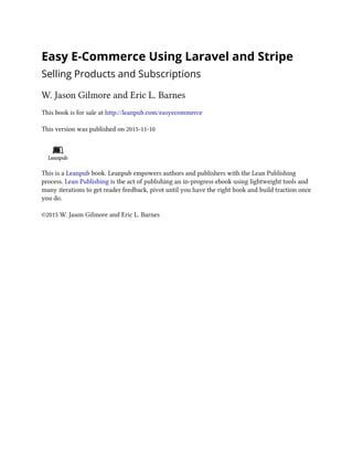 Read Easy E Commerce Using Laravel And Stripe Leanpub 
