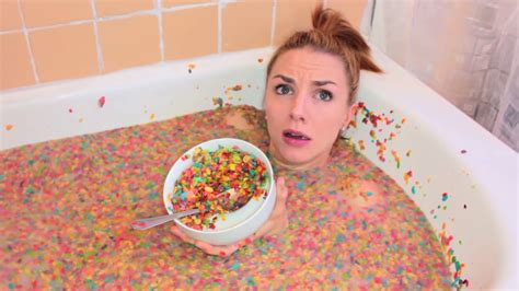 Eating cereal from asshole