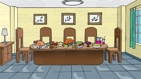 Eating In Dining Room Clipart
