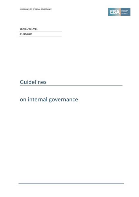 eba guidelines on internal governance point 5.6 download