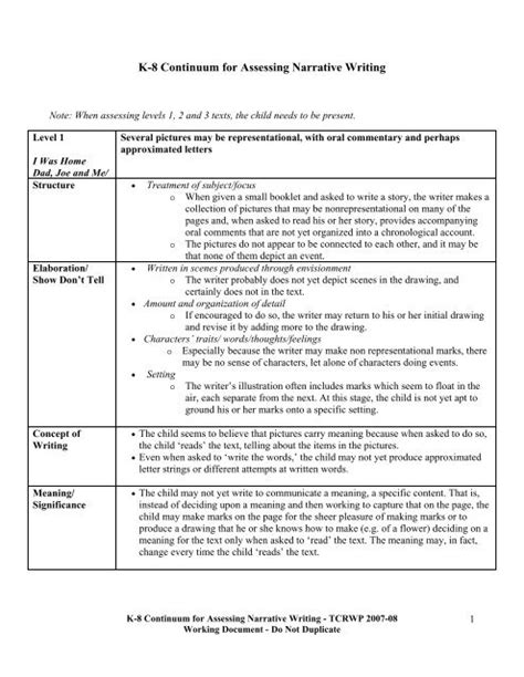 Ebook Continuum For Assessing Narrative Writing