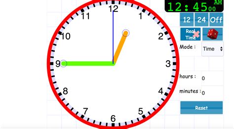 Ebr Digital De Interactive Clock Face Html Blank Clock Faces Ks1 - Blank Clock Faces Ks1