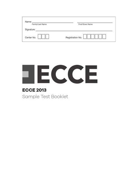 Ecce Sample Test Booklet 2013 Answers