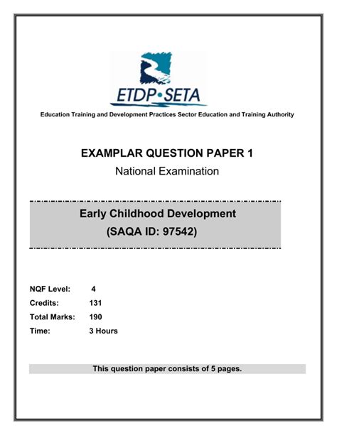 ecd exam question papers in south africa