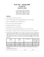 Ece 201 Spring 2009 Exam 1 Purdue Engineering