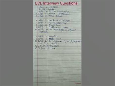 Ece Technical Interview Questions And Answers