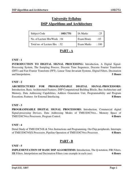Full Download Ece Vii Dsp Algorithms Architecture 10Ec751 Notes Pdf 