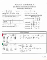 Ecers Score Sheet Example