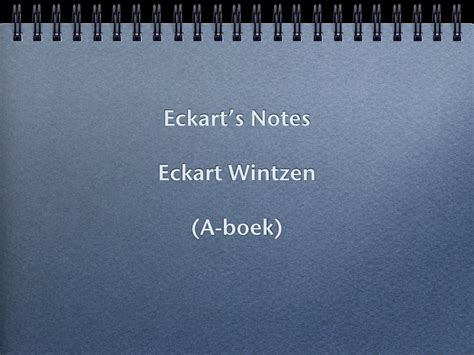 Read Eckarts Notes 
