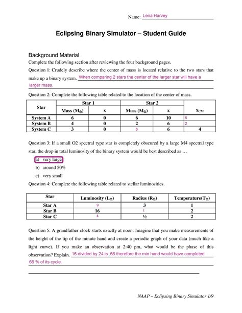 Full Download Eclipsing Binary Student Guide Answers 