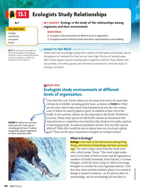 Ecologists Study Relationships Answer Key