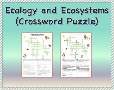 Ecology And Ecosystems Crossword Puzzle Worksheet Activity Earth Science Crossword Puzzle Answer Key - Earth Science Crossword Puzzle Answer Key