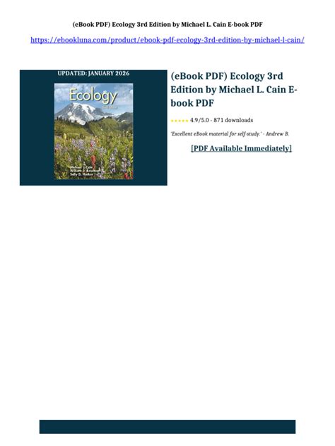 Ecology Cain 3rd Edition