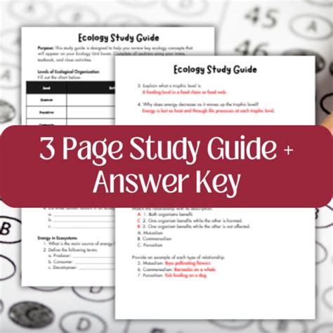 ecology semester exam study guide