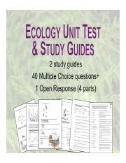 Ecology Unit Test Multiple Choice Answers